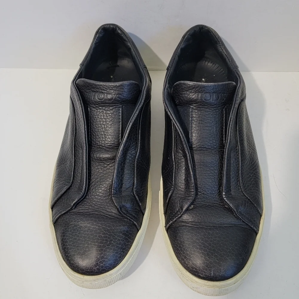 TODS Men Black Leather Slip-On Sneakers 6.5/40 Quite Luxury Designer Minimalist